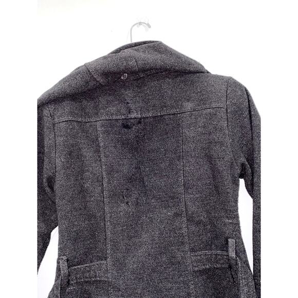 LOLA long gray peacoat trench coat Size S - Picture 8 of 11